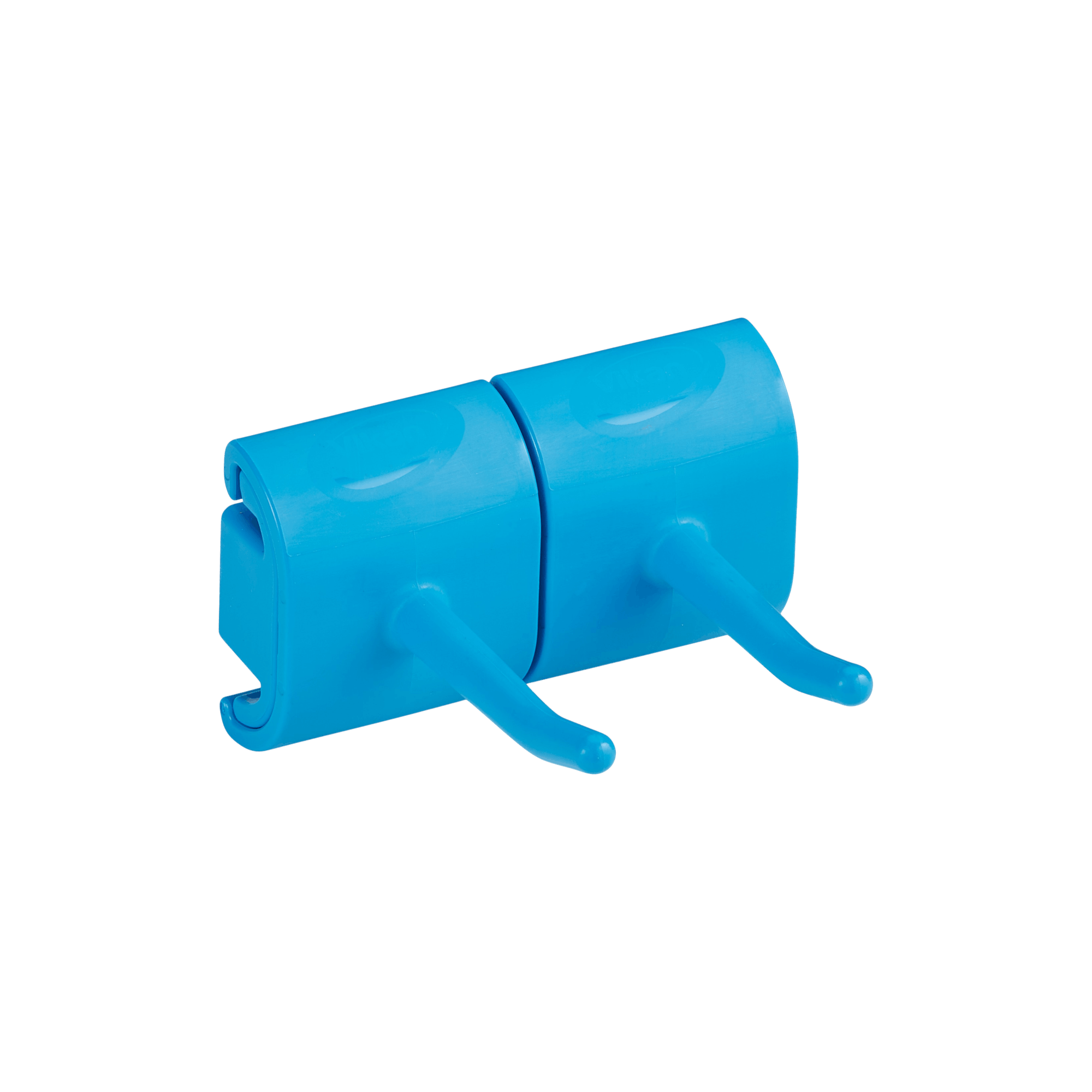 Hygienische Wandhalterung, Doppelhakenmodul, 82 mm, Blau