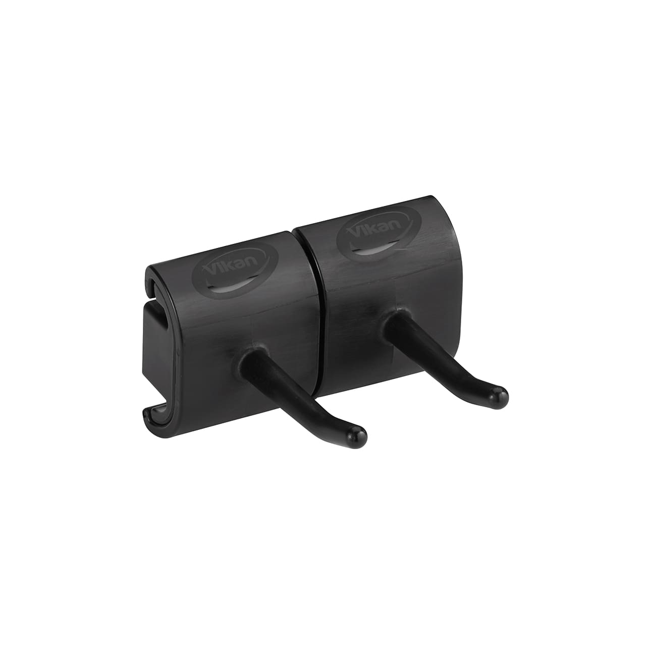 Hygienische Wandhalterung, Doppelhakenmodul, 82 mm, Schwarz