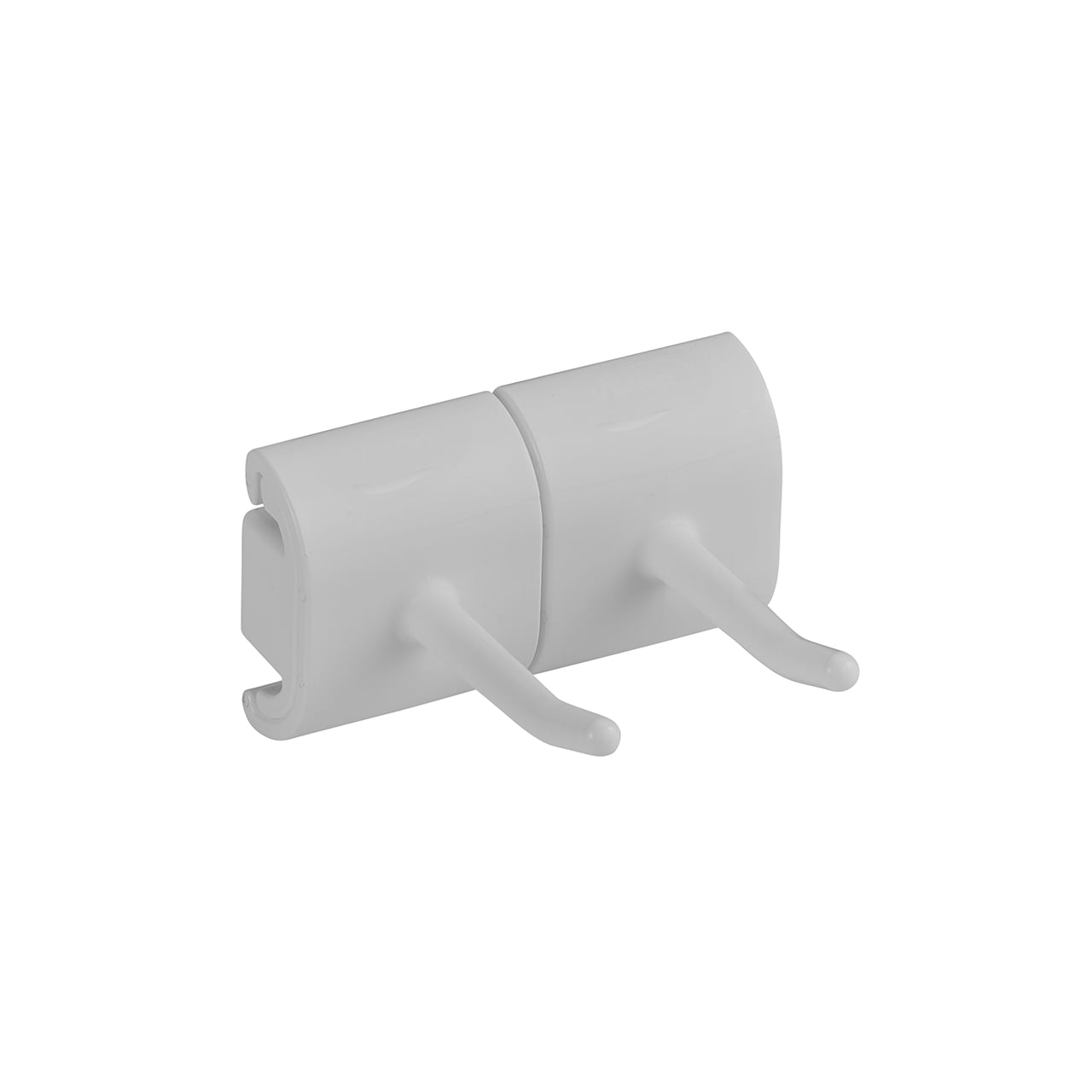 Hygienische Wandhalterung, Doppelhakenmodul, 82 mm, Weiß