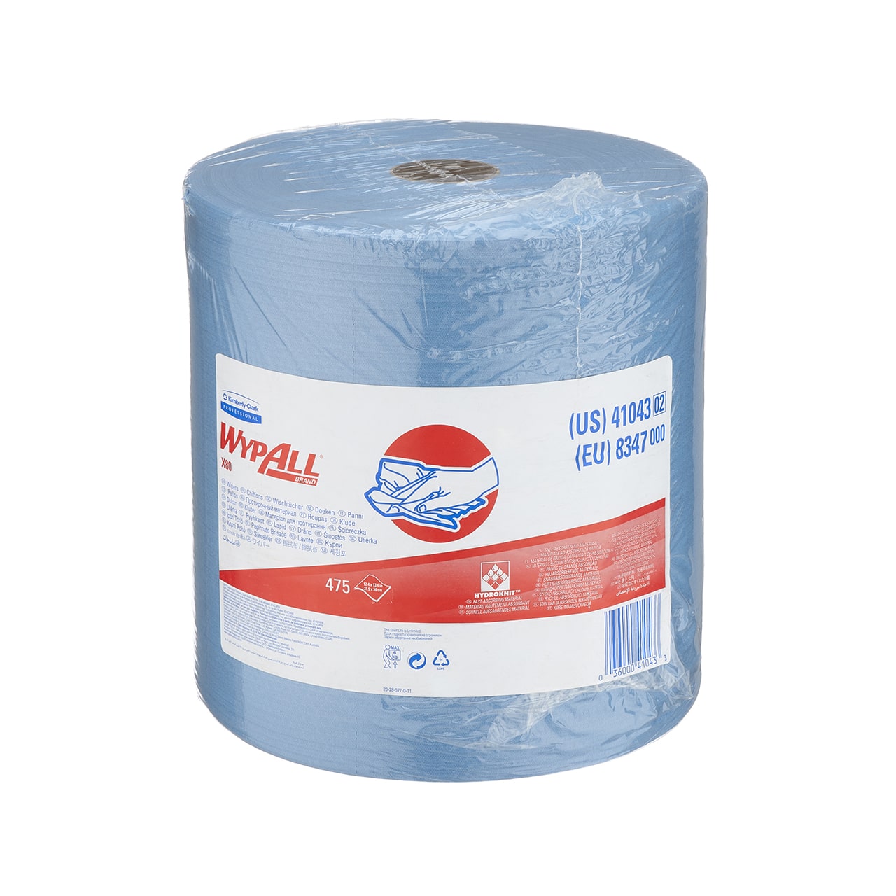 Putztuchrolle Wypall X80 Blau 31,5x34cm 1-lagig