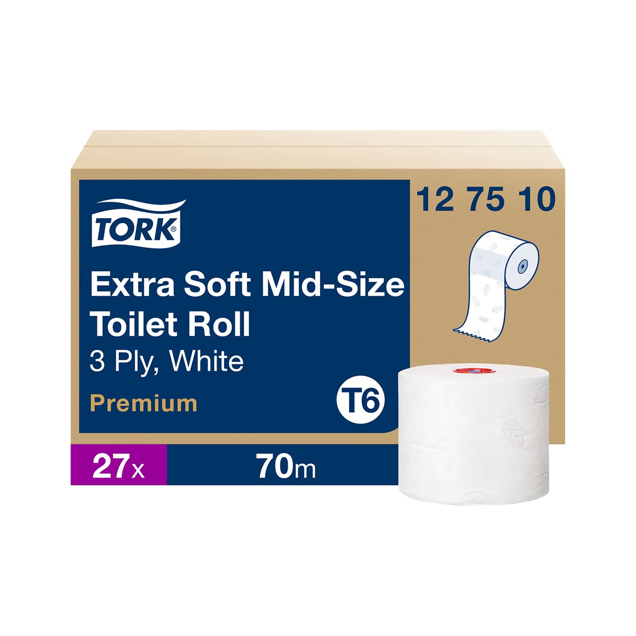 Tork extra weiche Midi Toilettenpapierrolle Premium 3-lagig