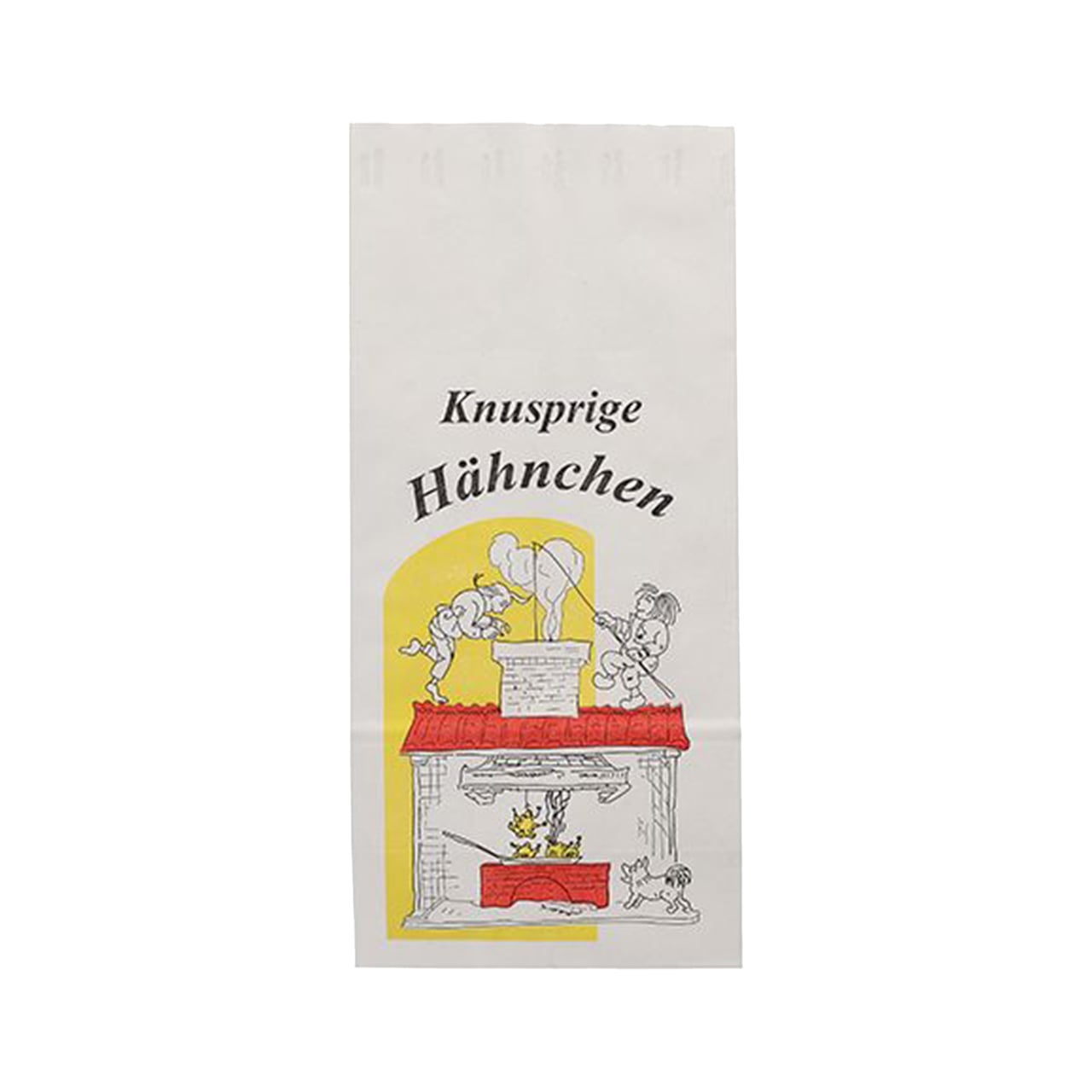 Hähnchenbeutel, Papier mit Alu-Einlage 28 x 13 x 8 cm "Max & Moritz" 1/1 Hähnchenbeutel, Papier mit Alu-Einlage 28 x 13 x 8 cm "Max & Moritz" 1/1