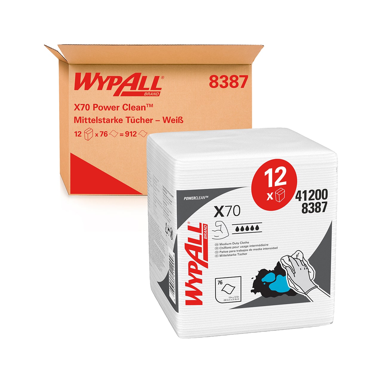 WypAll® X70 Putztuch Weiß