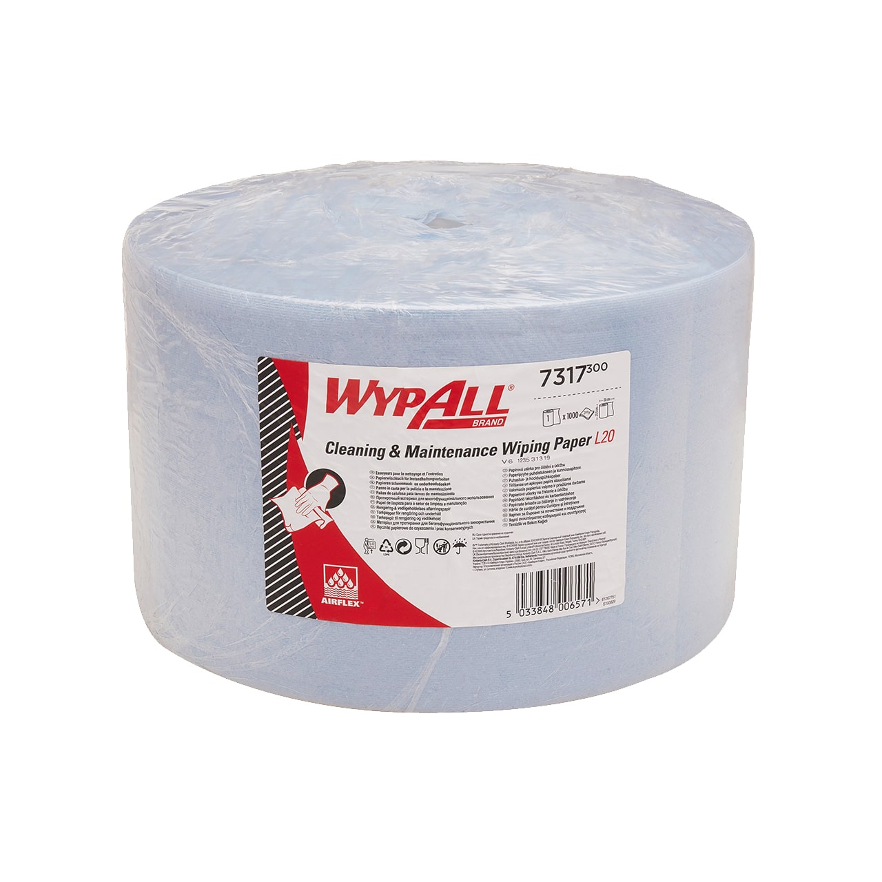 Putztuchrolle Wypall L20 Blau 23,5x38cm 2-lagig