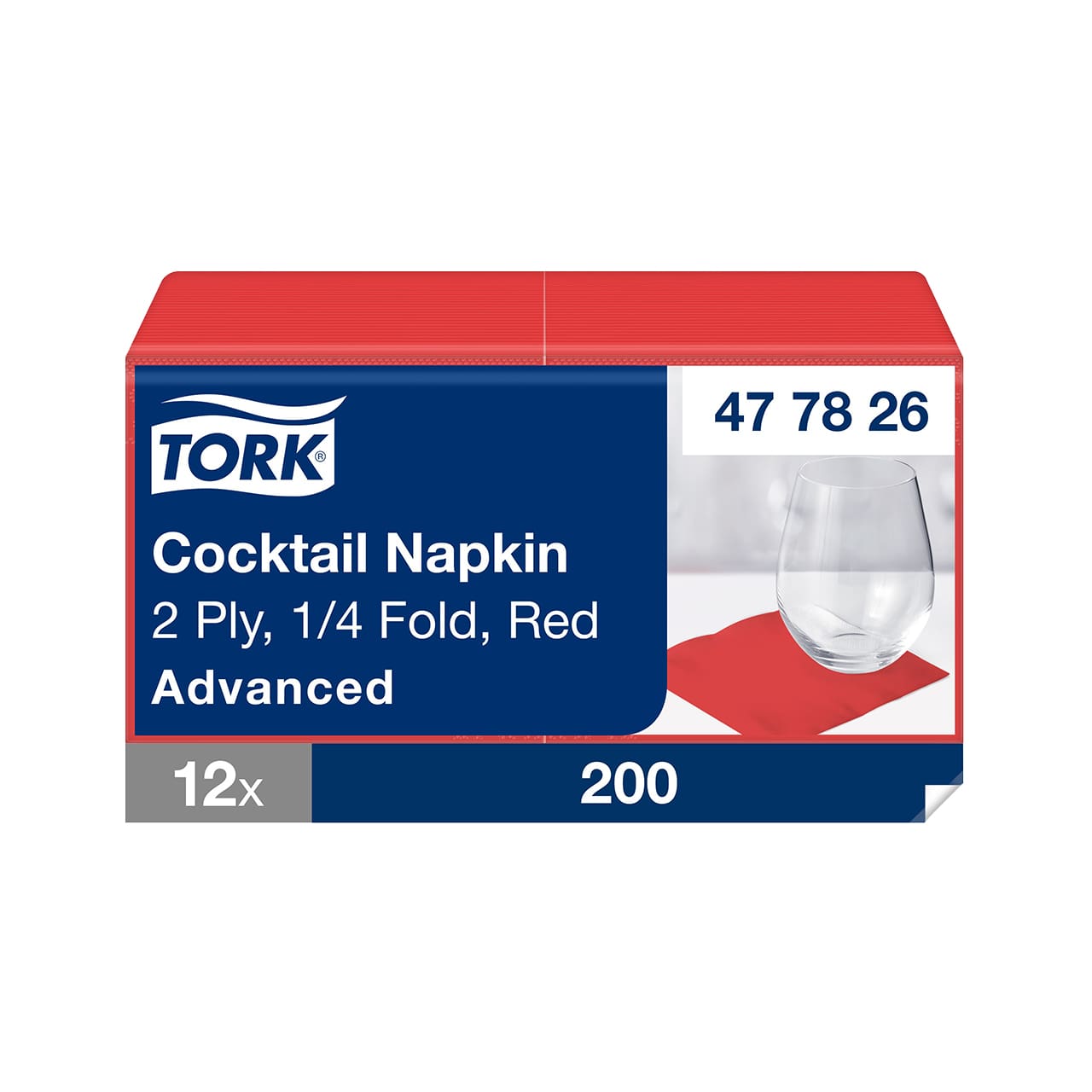 Tork Cocktailservietten Rot  Tork Cocktailservietten Rot