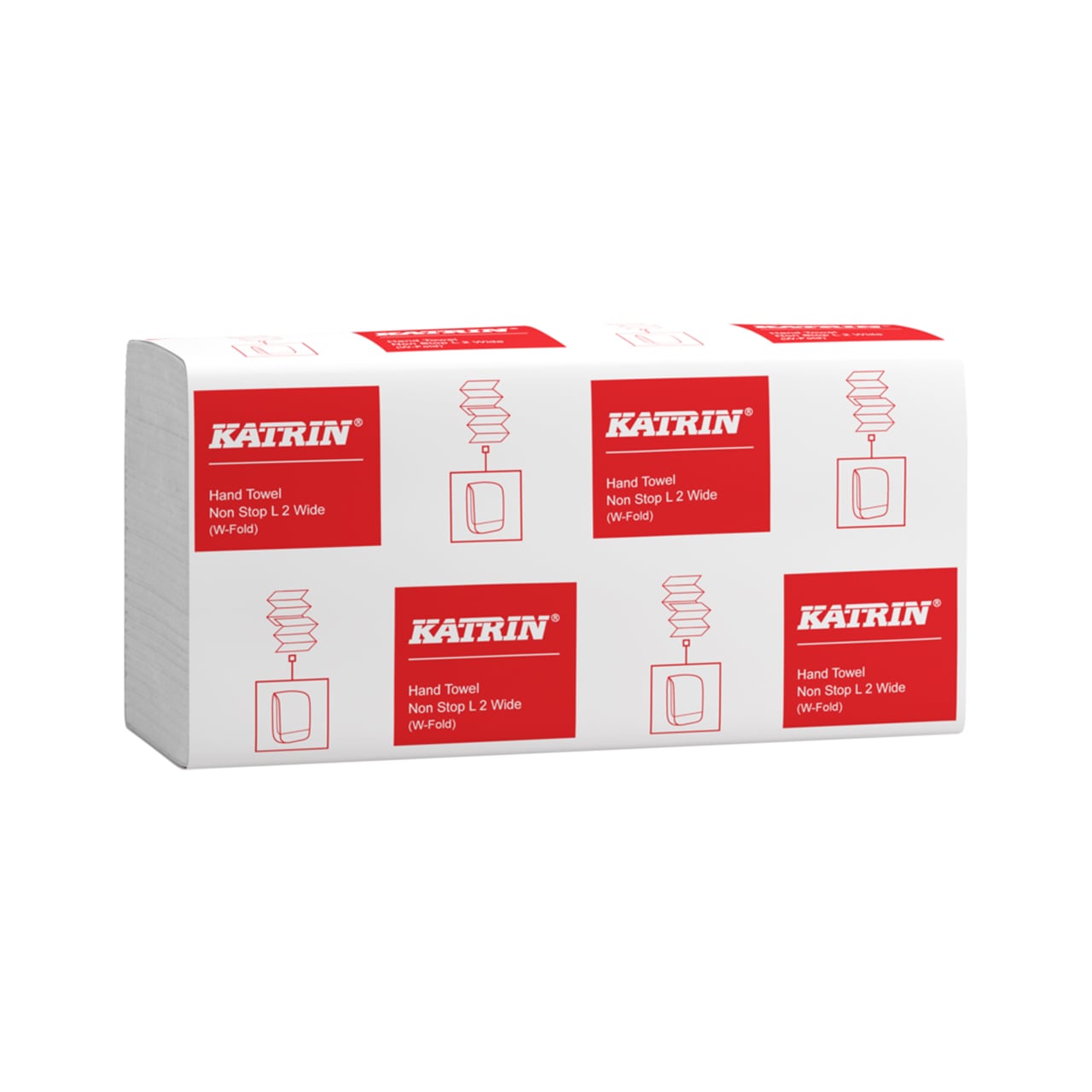 Katrin W-Falz Falthandtücher Non Stop L Wide 120 Blatt 2-lagig, Handy Pack Katrin W-Falz Falthandtücher Non Stop L Wide 120 Blatt 2-lagig, Handy Pack