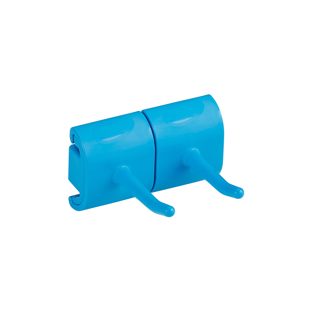 Hygienische Wandhalterung, Doppelhakenmodul, 82 mm, Blau