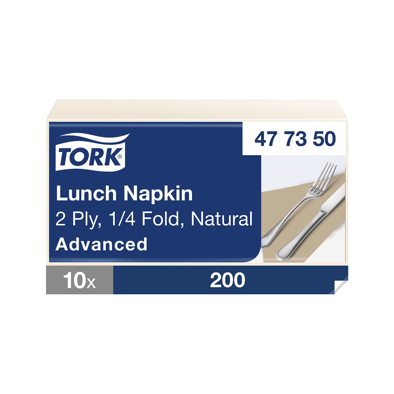 Tork Lunchserviette Natur mit vorgedrucktem Umweltsymbol 1/4-Falz Tork Lunchserviette Natur mit vorgedrucktem Umweltsymbol 1/4-Falz
