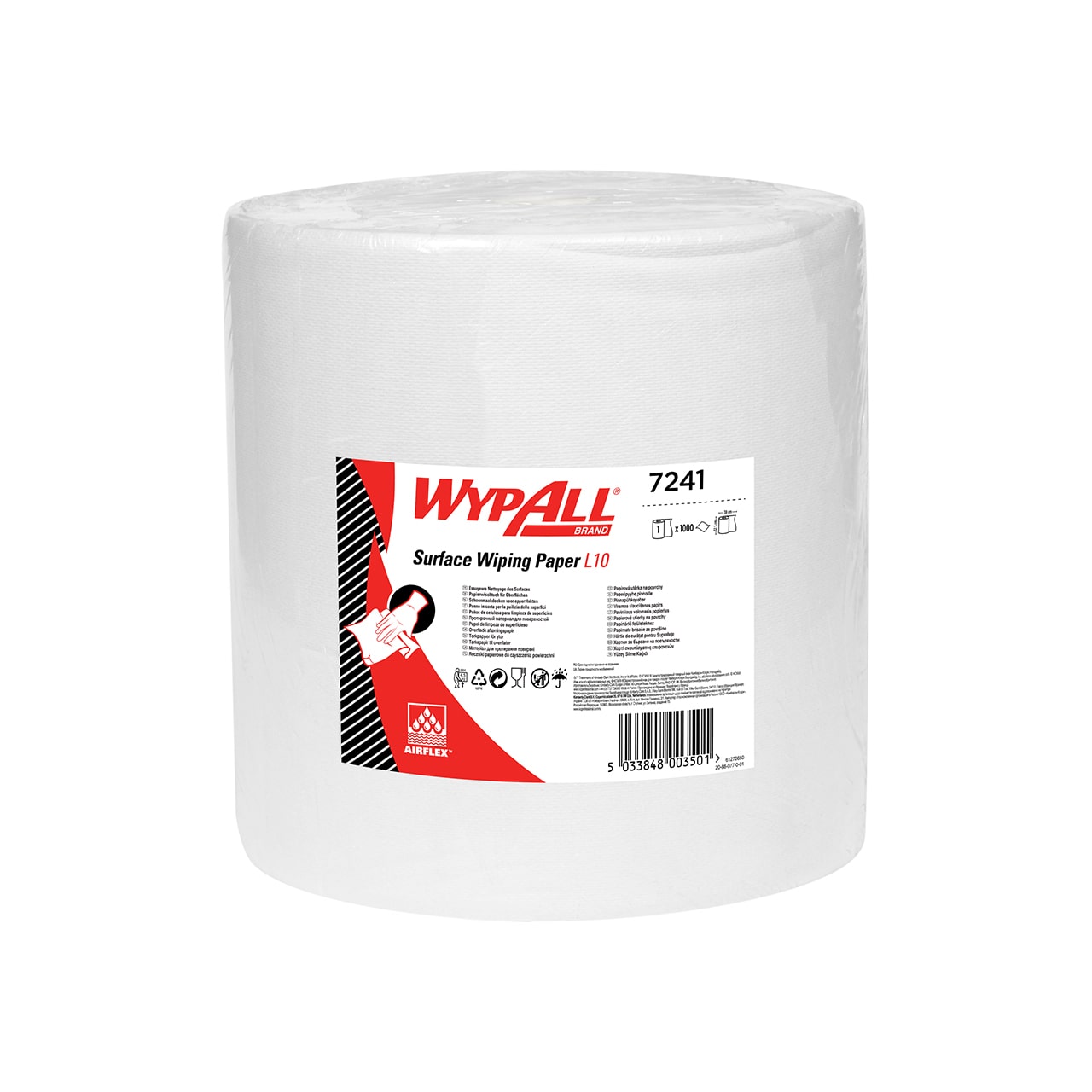 WypAll® L10 Papierwischtuch für Oberflächen - Großrolle - Extra breit / Weiß