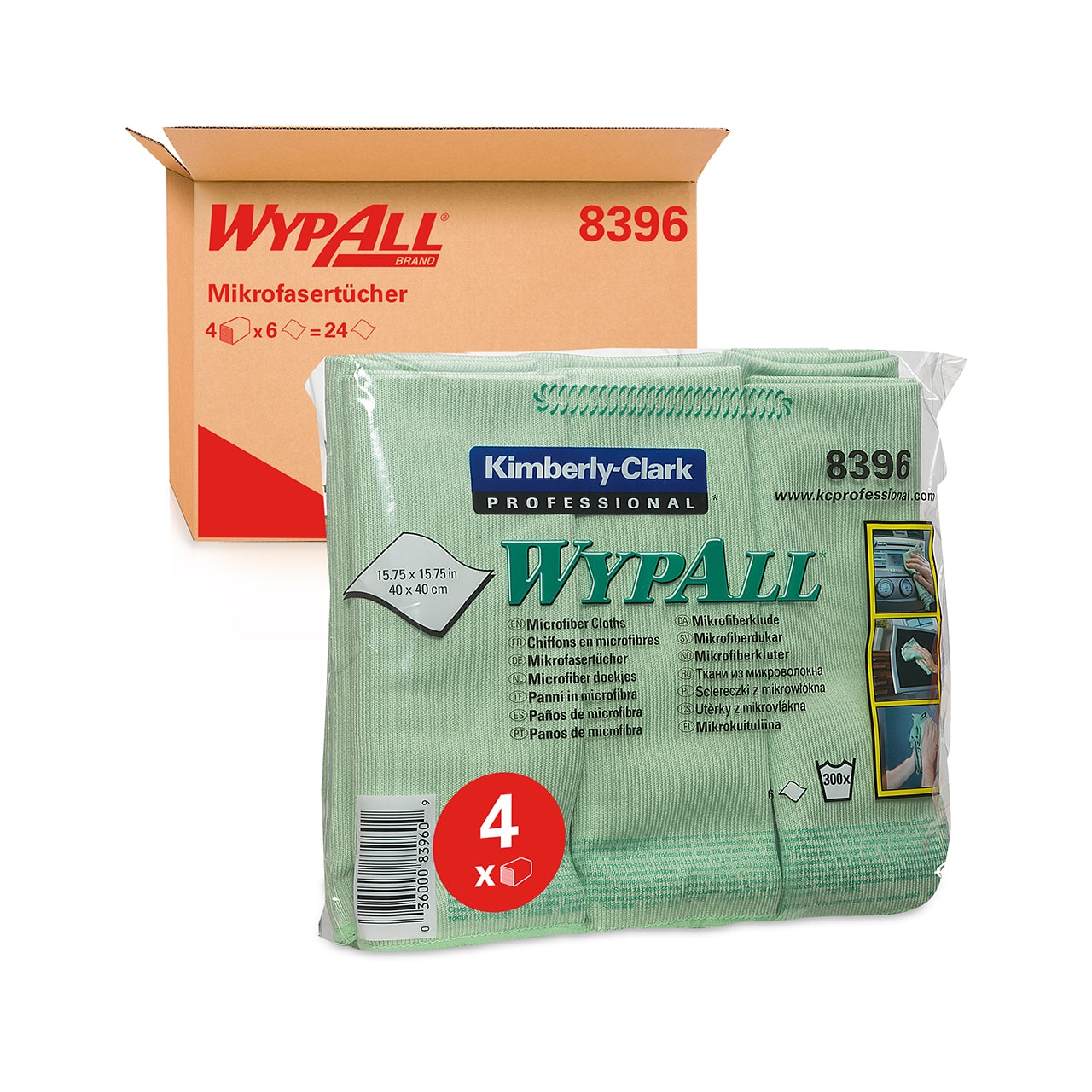 Wypall Mikrofasertuch 40x40cm grün ideal für Glas