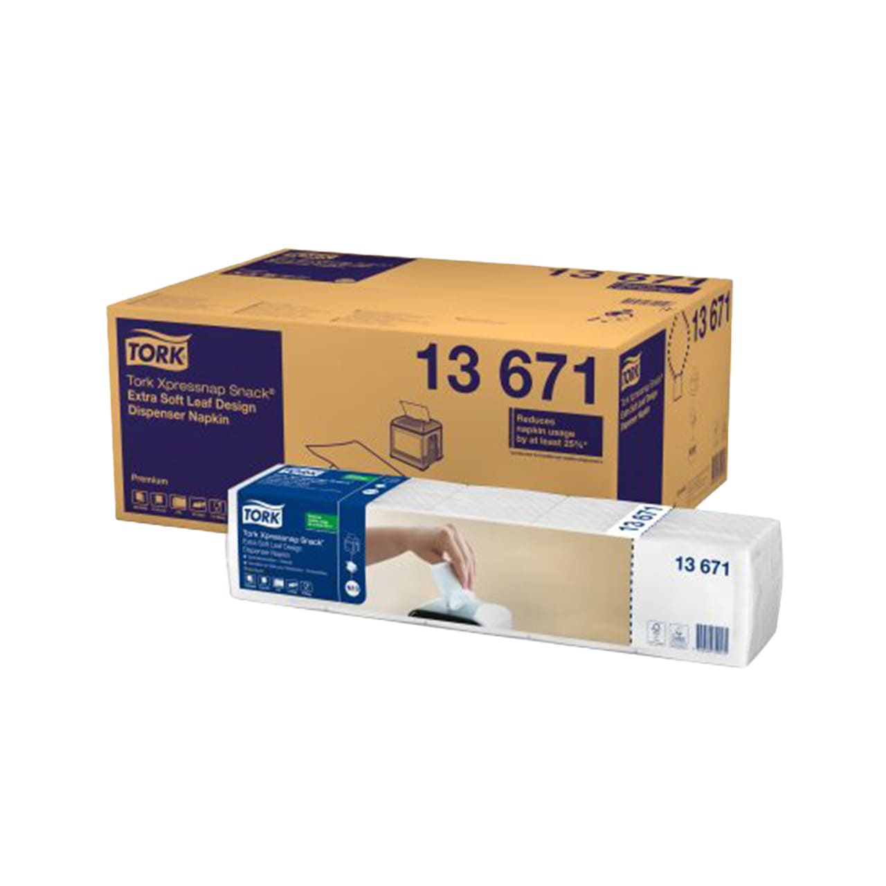 Tork Xpressnap Snack® Extra Soft Spenderserviette Weiß Blätterdesign Tork Xpressnap Snack® Extra Soft Spenderserviette Weiß Blätterdesign